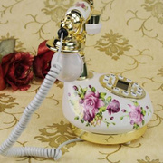欧式田园复古老式古董陶瓷工艺酒店，家用来电显示固话座机电话机
