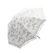 定制晴雨两用折叠太阳伞女防晒防紫外线刺绣伞便携蕾丝公主洋伞遮
