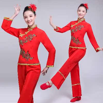 秧歌服2018新款中老年古典舞演出服女腰鼓服扇子舞蹈服装成人大码在类目 女装/女士精品, 唐装/民族服装/舞台服装, 民族服装/舞台装中 - 来自Buy2taobao.com提供专业的淘宝代购服务