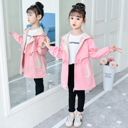 女童春秋装外套韩版加棉，加厚洋气儿童上衣小女孩中长款风衣