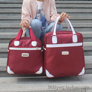 女手提旅行包轻便简约小容量行李，包袋单肩旅游健身包背面(包背面)可套拉杆