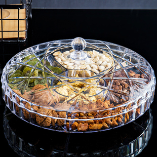 欧式干果盒分格带盖创意家用客厅收纳糖果盒零食瓜子干果盘水果盘