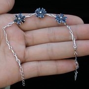 贵菲尔  925银天然蓝宝石手链