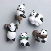 创意卡通树脂熊猫冰箱贴磁贴冰箱装饰品四川熊猫基地旅游纪念品