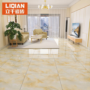 玉石米黄色800x800客厅暖色系通体大理石全抛釉瓷砖防滑地板砖
