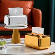 ins轻奢纸巾盒高级感欧式银色客厅茶几收纳盒创意家用简约抽纸盒