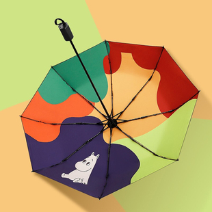 cmon太阳伞防晒紫外线遮阳伞女创意，可爱小黑伞两用折叠自动晴雨伞