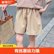 女童裙裤纯棉夏装2024时髦儿童洋气运动夏季潮大童短裤阔脚裤