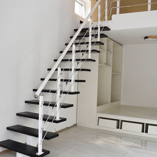 旋转楼梯制作室内家用梯整体，复式阁楼别墅，跃层直梁钢木小户型家用