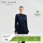 TED BAKER秋冬女士纯色半高领气质长袖收腰连衣裙267075