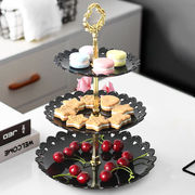 欧式果盘多层蛋糕架甜品架水果盘创意客厅干果盒糖果盘托盘三层点