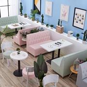 甜品奶茶店西餐厅卡坐餐厅卡座沙发餐桌椅组合定制咖啡厅沙发组合
