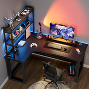 转角电脑桌台式家用书桌双人书架一体组合办公桌拐角L型电竞桌子
