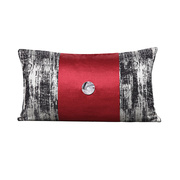 蓝梦格调样板房抱枕红色灰色中国风新中式主题沙发装饰腰枕靠垫
