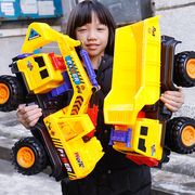 超大号工程车，滑行儿童挖掘机套装搅拌车垃圾车汽车，模型玩具小男孩