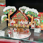 日本圣诞树屋立体贺卡，精美创意平安夜装饰摆件，温馨祝福留言卡