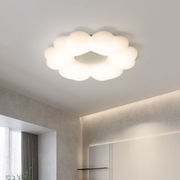芙洛尔卧室灯现代简约创意，极简网红云朵智能，语音房间卧室吸顶灯奶