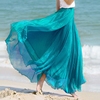 海边度假裙2024夏季波(夏季波)西米亚长裙，八米大摆半身裙雪纺沙滩裙子