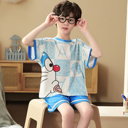 儿童睡衣男童夏季短袖卡通休闲男孩10-12岁学生空调家居服套装夏