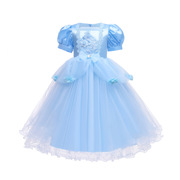 迪士尼蓝色苏菲亚公主儿童，连衣裙精致游玩六一晚会表演蓬蓬礼服裙