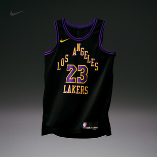 Nike耐克洛杉矶湖人队NBA男子速干球衣夏季条纹舒适DX8506