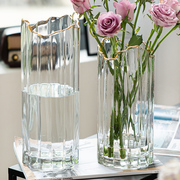 北欧简约创意花瓶玻璃花瓶水养，鲜花百合插花花，器客厅餐桌装饰摆件