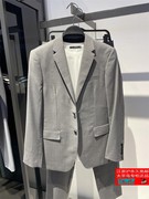 太平鸟男装春季灰色西装，修身时尚商务正装西服b1bab1x24
