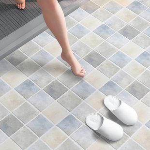 浴室厕所地板贴自粘防水仿瓷砖地面贴翻新阳台，厨房改造耐磨地贴纸