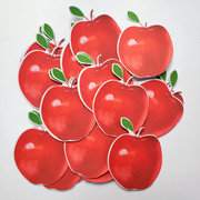 苹果纸贴画红苹果贴纸散片签到卡可写字贴水果apple sticker