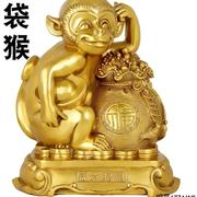 铜猴摆件纯黄铜猴子招财，十二生肖金属猴，可爱金猴家居客厅装饰摆件