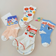 女童袜子2023秋季儿童可爱卡通，造型中筒袜，宝宝春秋款透气袜