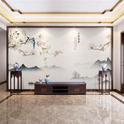 新中式花鸟壁布电视背景墙壁画客厅J沙发影视壁纸墙布卧室壁