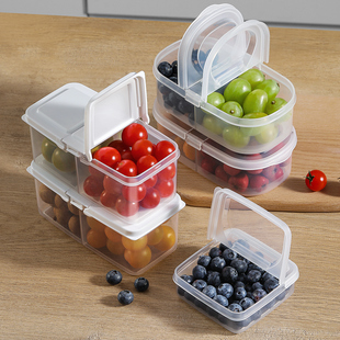 日本进口分格水果便当盒，小学生保鲜盒食品，外出携带儿童春游野餐盒