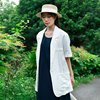 春夏季文艺中袖小西装白色，薄外套掂量原创设计师女装h2v01k11073