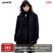 apea美式千金风西装外套，2023冬季高级感宽松加厚短款羊毛风衣j