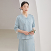 中式唐装女中国风上衣套装，禅意旗袍茶服两件套改良汉服茶艺师