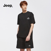 jeep吉普休闲运动套装男夏季2024潮牌短袖短裤男装搭配一整套