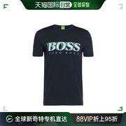 香港直邮Hugo Boss雨果博斯男士棉质短袖T恤深蓝色舒适透气百搭