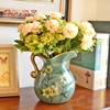 陶瓷小花瓶摆件客厅插花欧式美式餐桌，家居复古仿真花干花装饰北欧