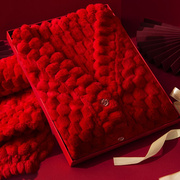 结婚大红色珊瑚绒睡衣女款秋季冬天网红本命，新年加厚法兰绒家居服