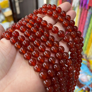 7A级天然红玛瑙散珠圆珠DIY手链项链饰品配件红玉髓