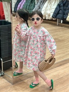 韩版童装2024春款女童甜美公主，连衣裙小女孩宝宝洋气长袖洋气裙子