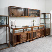 新中式实木珠宝展示柜玻璃展柜玉器首饰货架陈列柜中岛台壁柜