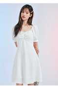 墨系列夏季连衣裙女白色法式气质收腰裙子，显瘦172三标齐全
