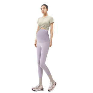2023春夏瑜伽裤套装孕妇产后高弹力(高弹力)专业高端显瘦健身服运动带胸垫