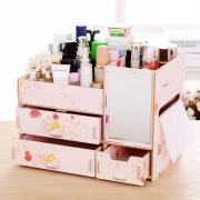 58化妆品收纳盒DIY创意桌面木质收纳盒