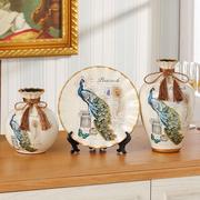 陶瓷花瓶三件套摆件家居客厅，电视柜创意装饰品玄关结婚独立站