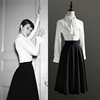 赫本50年代风格迷笛裙360度大摆伞裙黑色，半身裙春夏季