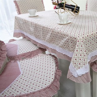 田园布艺长方形方桌餐桌布椅套，椅垫餐椅套套装，欧式.椅子套茶几