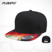 flexfit欧美嘻哈平沿帽子，男女街头时尚，平檐帽潮牌棒球帽